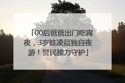 00后爸爸出门吃宵夜，3岁娃凌晨独自夜游！警民接力守护
