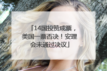14国投赞成票，美国一票否决！安理会未通过决议