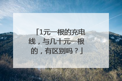 1元一根的充电线，与几十元一根的，有区别吗？