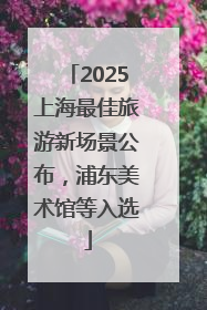 2025上海最佳旅游新场景公布，浦东美术馆等入选