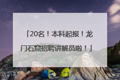20名！本科起报！龙门石窟招聘讲解员啦！