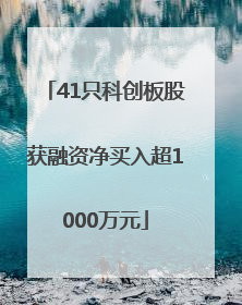 41只科创板股获融资净买入超1000万元