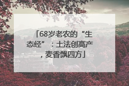 68岁老农的“生态经”：土法创高产，麦香飘四方